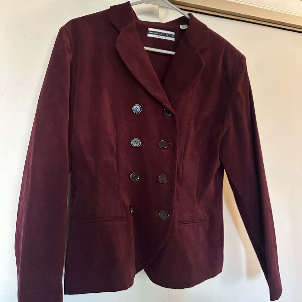 Amanda Smith Maroon Double-Breasted Blazer